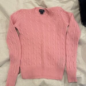Polo by Ralph Lauren Women's Soft Pink Cable Sweater